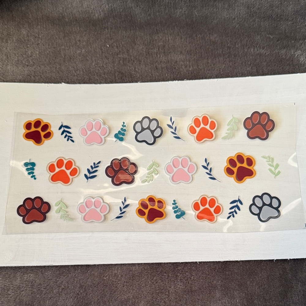 Colorful Paw Print Cup Wrap